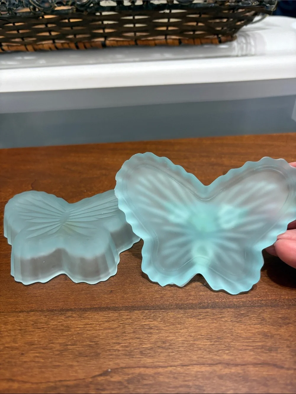 Blue Floral Ceramic Decorative trinket dish- Home Accents